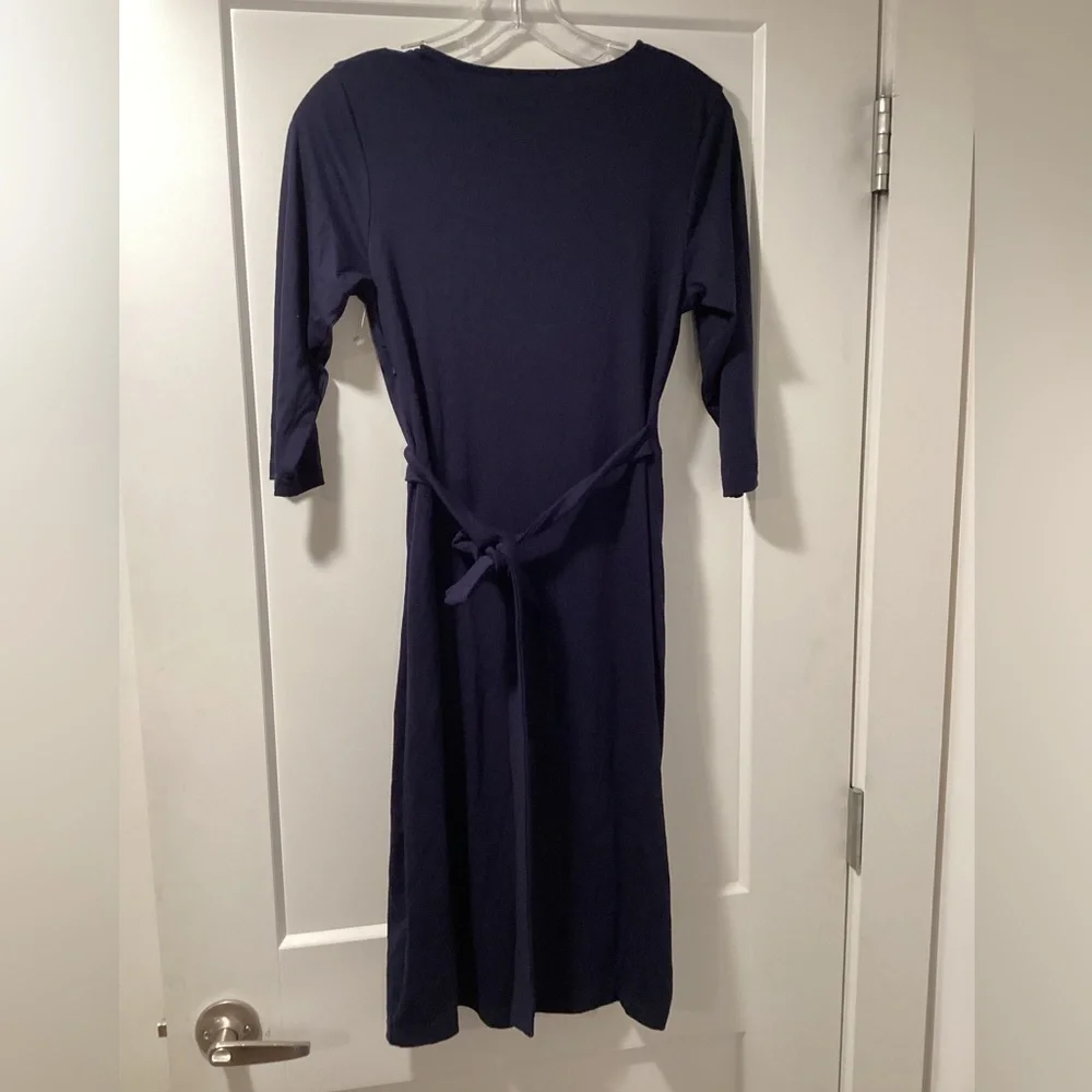 Berydress 3/4 Sleeve V Neck Sheath Casual Party‎ Work Faux Black Wrap Dre… - Picture 4 of 7